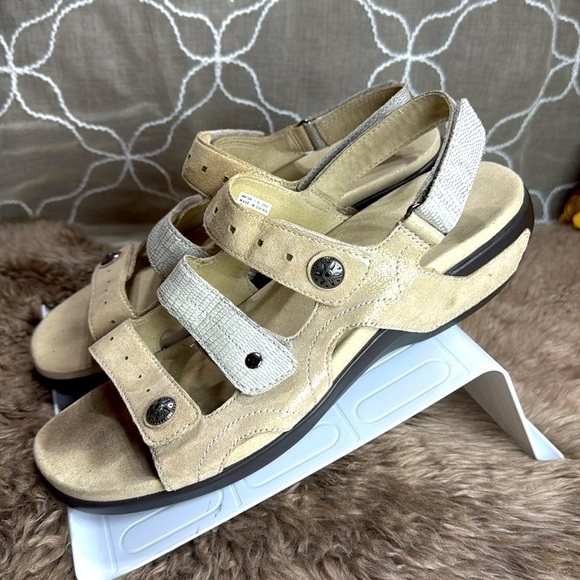 (S3) Aravon Women's Power Comfort Three Strap Heeled Sandals, Size 11 - Picture 3 of 11